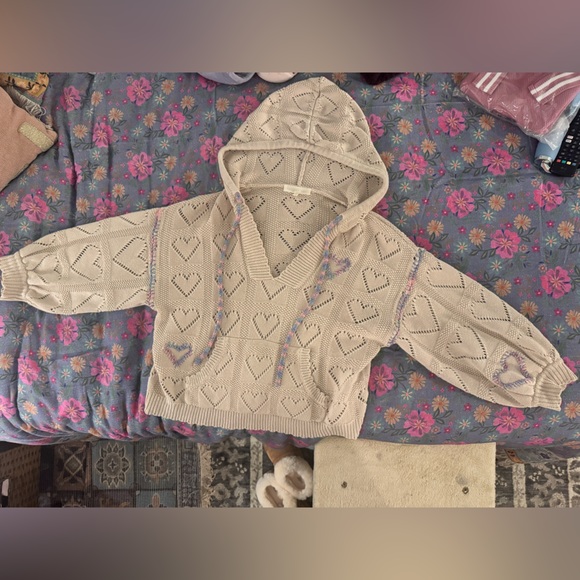 LoveShackFancy Sweaters - LoveShackFancy Toro V-Neck Hoodie Sweater